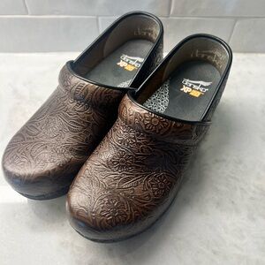Dansko Brown Embossed Clogs